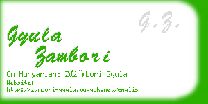 gyula zambori business card
